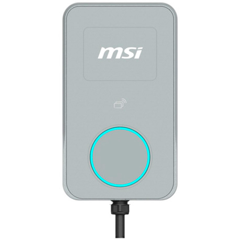Cargador Coche MSI EVSE EZwall Life Max 22kW Trifásico Eléctrico Tipo 2 Cable 5m Gris
