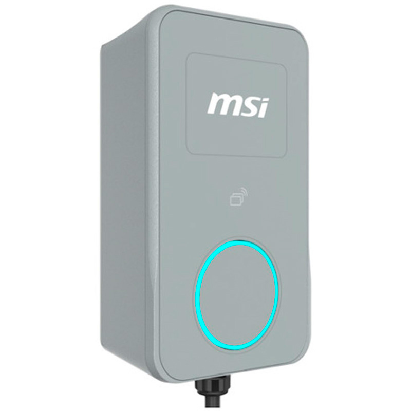 Cargador Coche MSI EVSE EZwall Life Max 22kW Trifásico Eléctrico Tipo 2 Cable 5m Gris