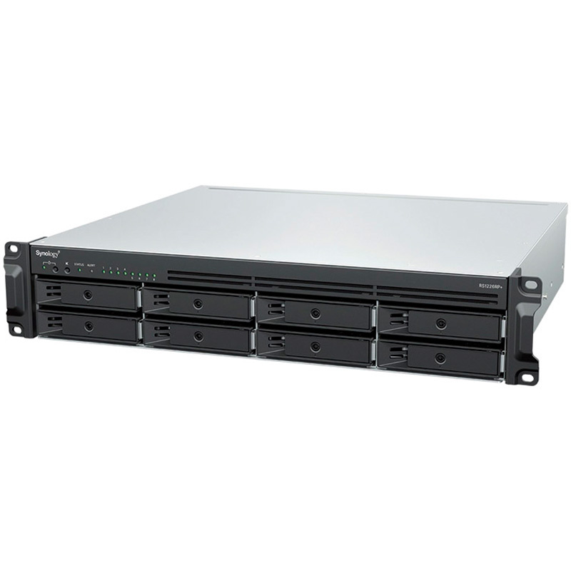 NAS Synology RackStation RS1226RP+ 2U 8 Bahías AMD Ryzen V1500B 4GB DDR4 ECC Fuente Redundante