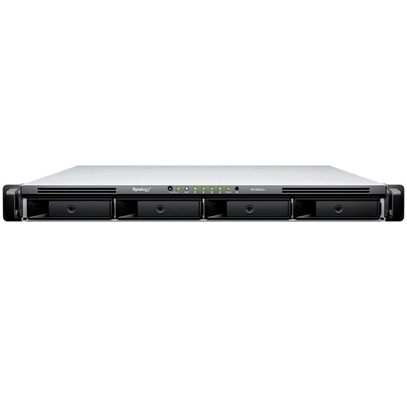 NAS Synology RackStation RS1626xs+ 1U 4 Bahías Intel Xeon D-1726 16GB DDR4 ECC RDIMM Fuente Redundante