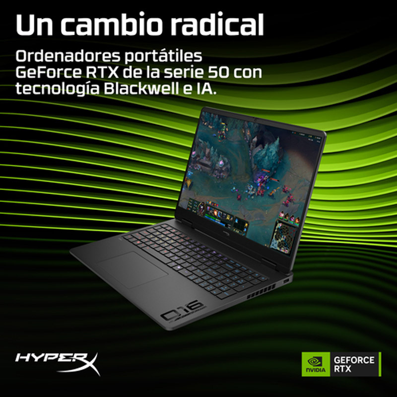 Portátil HP HyperX OMEN 16-am2005ns Intel Core 5 120U RTX 5060 16GB 1TB 16 pulgadas 2K FreeDOS