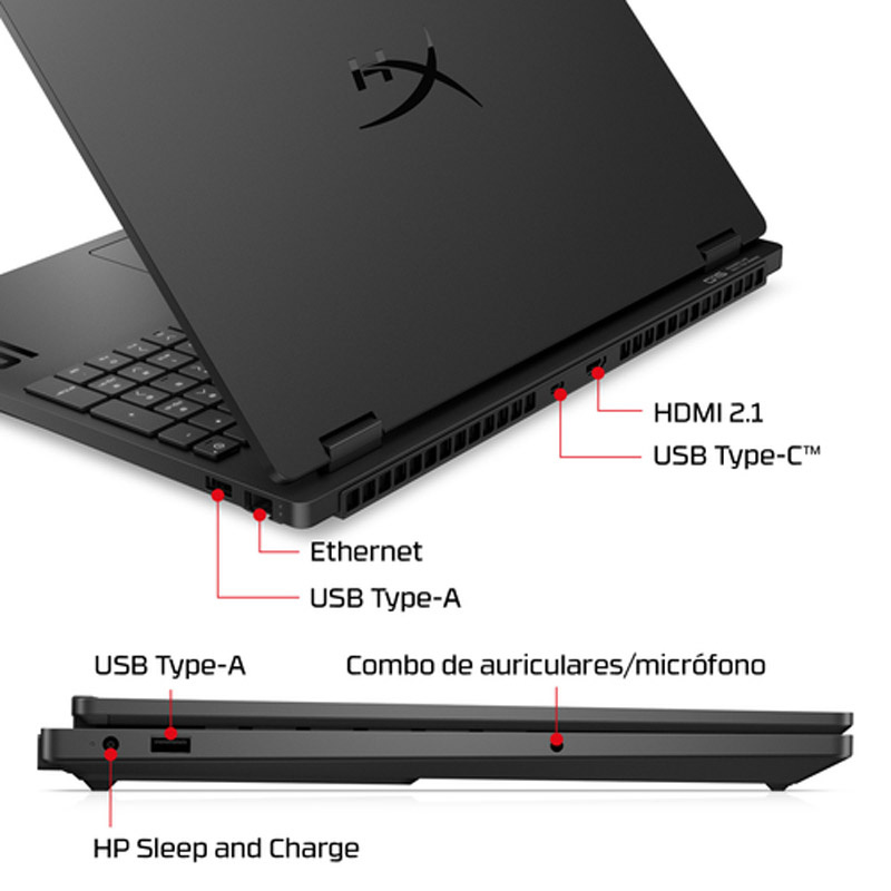 Portátil HP HyperX OMEN 15 15-gb0018ns AMD Ryzen 7 260 RTX 5060 16GB 1TB 15.3 pulgadas 2K FreeDOS