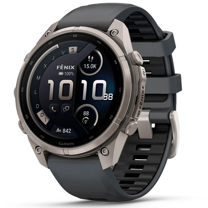 Smartwatch Garmin fenix 9 Pro 47mm AMOLED Titanio Zafiro LTE InReach Gris / Titanio
