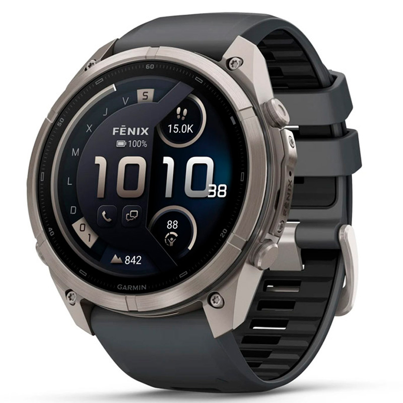 Smartwatch Garmin fenix 9 Pro 51mm AMOLED Titanio Zafiro LTE InReach Gris