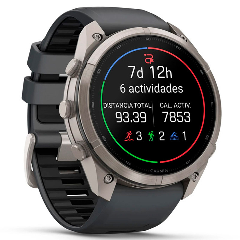 Smartwatch Garmin fenix 9 Pro 51mm AMOLED Titanio Zafiro LTE InReach Gris