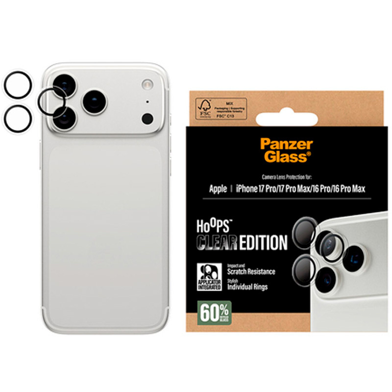 Accesorio PanzerGlass Hoops Protector Lentes De Cámara Para Apple iPhone 16 - 17 Pro / Max Transparente