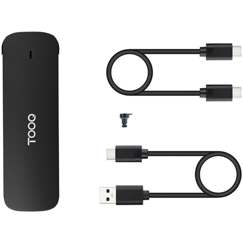 Caja Externa Tooq TQE-2201B Para SSD M.2 NVMe USB 3.1 Gen2 10Gbps Conexión USB-C Negra