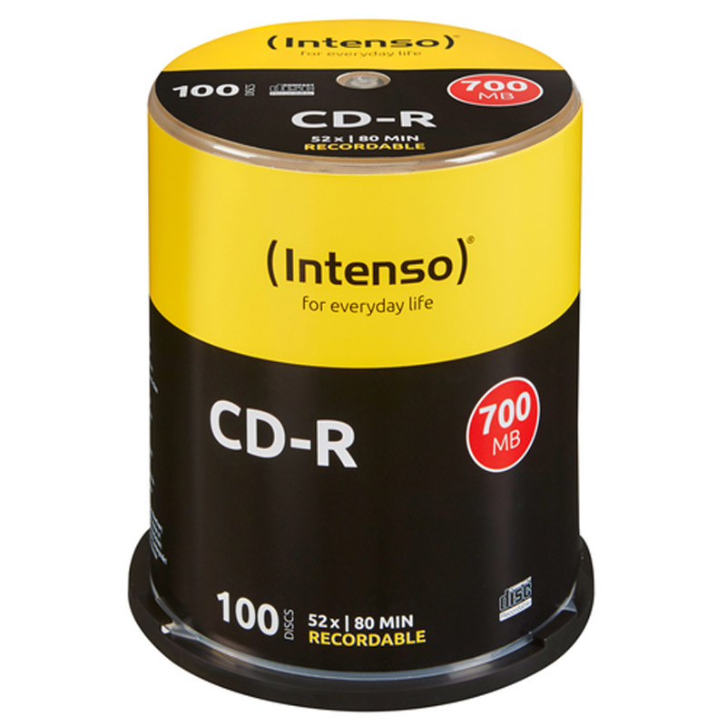 Tubo Intenso CD-R 700 MB / 80 Minutos 100 Discos Compactos Grabables