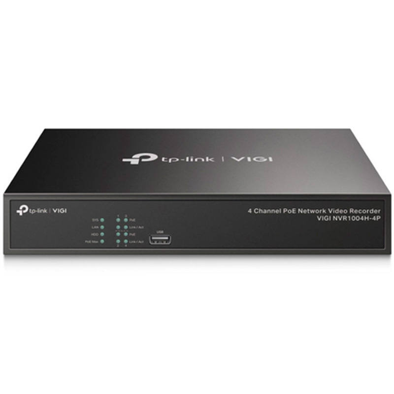 Grabadora TP-Link VIGI NVR1004H-4P De Vídeo IP NVR 4 Canales PoE+ Rack Negro