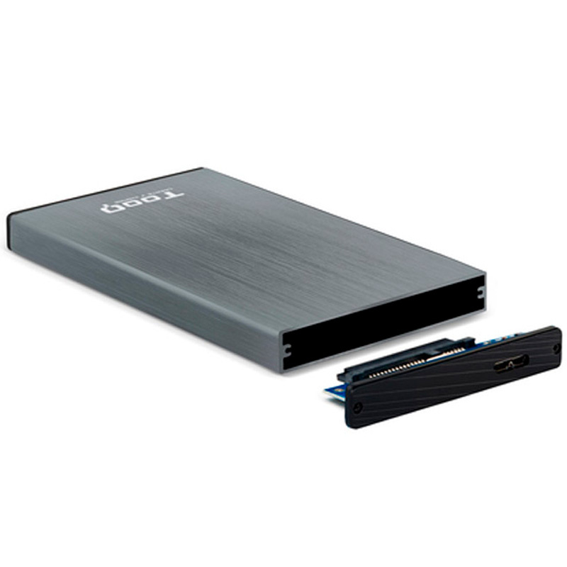 Caja Externa Tooq TQE-2527G Para Disco Duro/SSD 2.5 pulgadas USB 3.1 Gen1 Gris