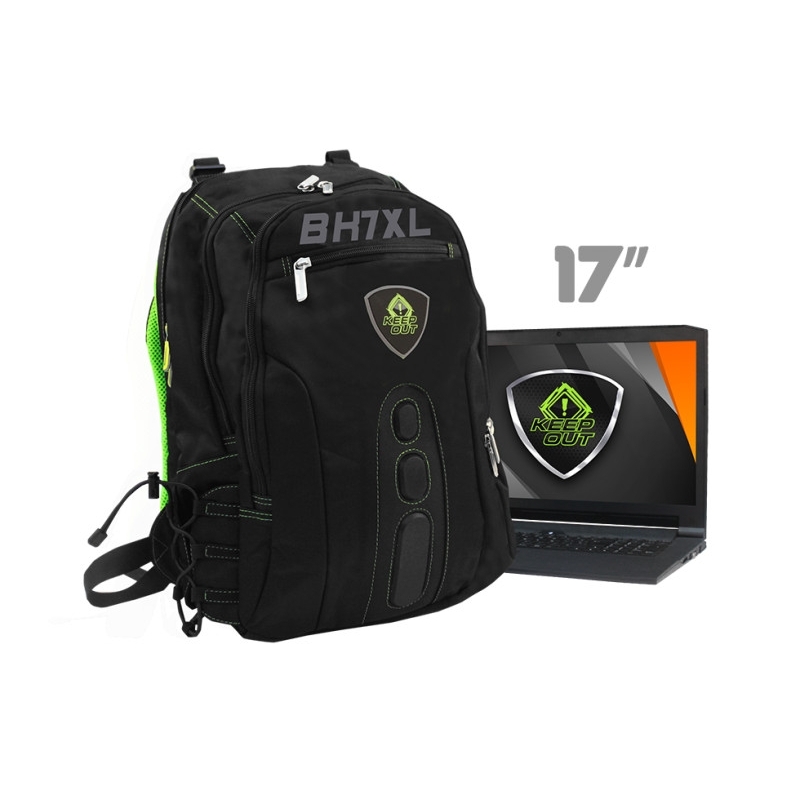 Keep Out BK7GXL 17'' Gaming Negro/Verde - Mochila