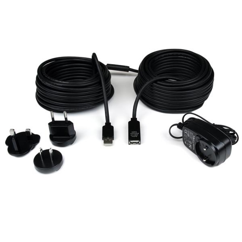Startech Cable Extensión Alargador 20m USB 2.0 Alta Veloc. Macho a Hembra USB A - Negro - Cable USB