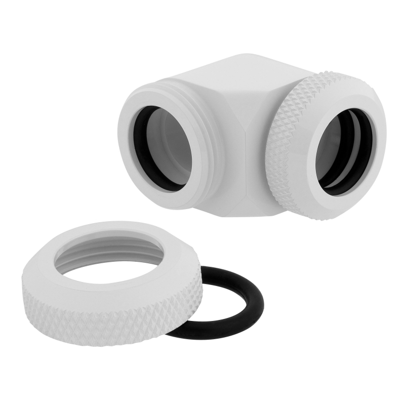 Corsair Hydro X Series XF Hardline 90° 12mm OD (Doble Pack) Blanco - Racor