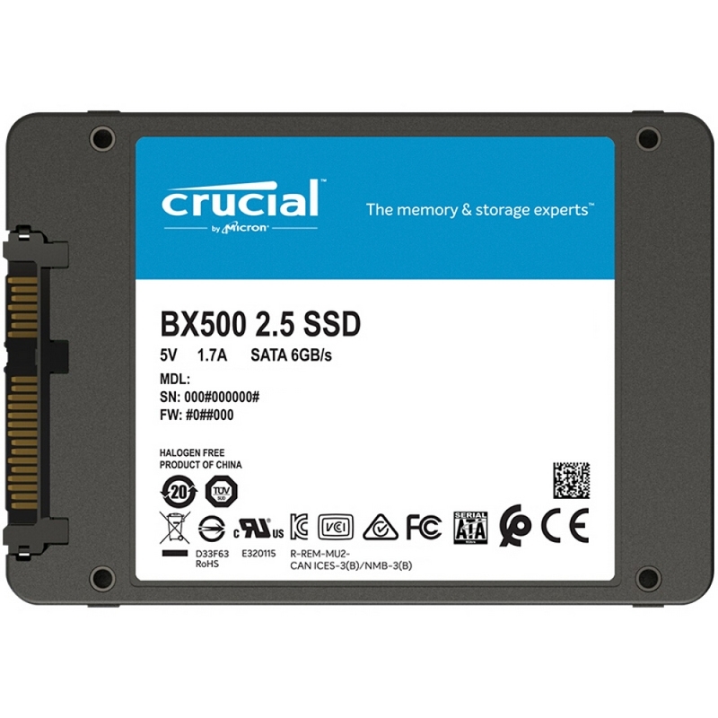 Disco Duro SSD Crucial BX500 240GB 2.5 pulgadas 3D NAND SATA3