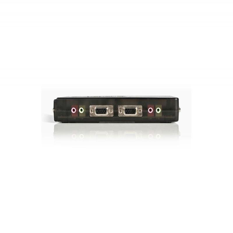 Kit de Conmutador KVM Startech USB de Color Negro de 4 Puertos con Cables y Audio