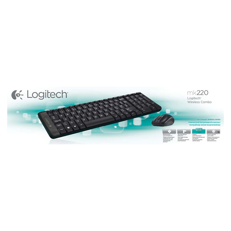 Combo Teclado/Ratón Logitech Wireless MK220 Inalámbrico (EEUU)