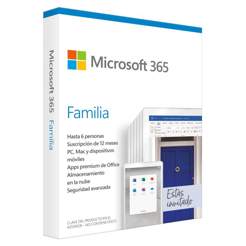 Microsoft Office 365 Family Pack 2020 6 Licencias 1 Año- Software