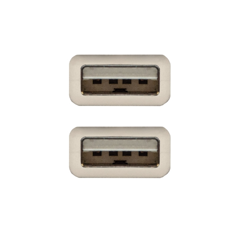 Nanocable USB 2.0, Tipo A/M-A/M Beige - Cable USB