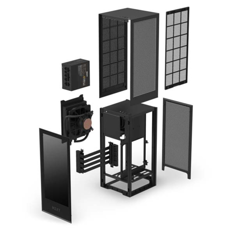 NZXT H1 Negro + PSU SFX-L 80 Plus Gold 650W Modular - Caja/Torre