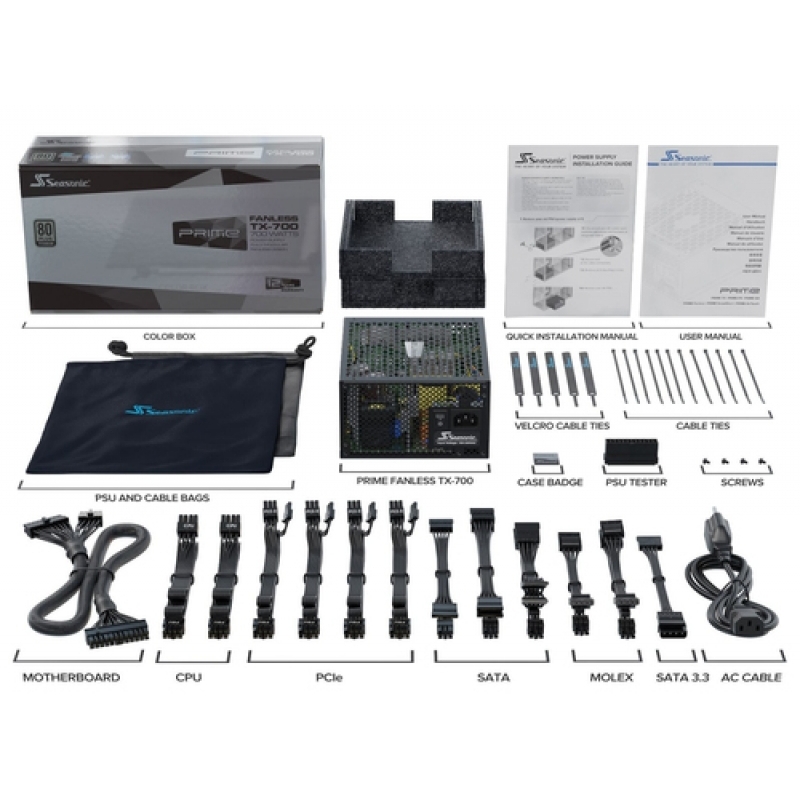 Fuente/PSU Seasonic Prime Fanless TX 80 Plus Titanium 700W Modular