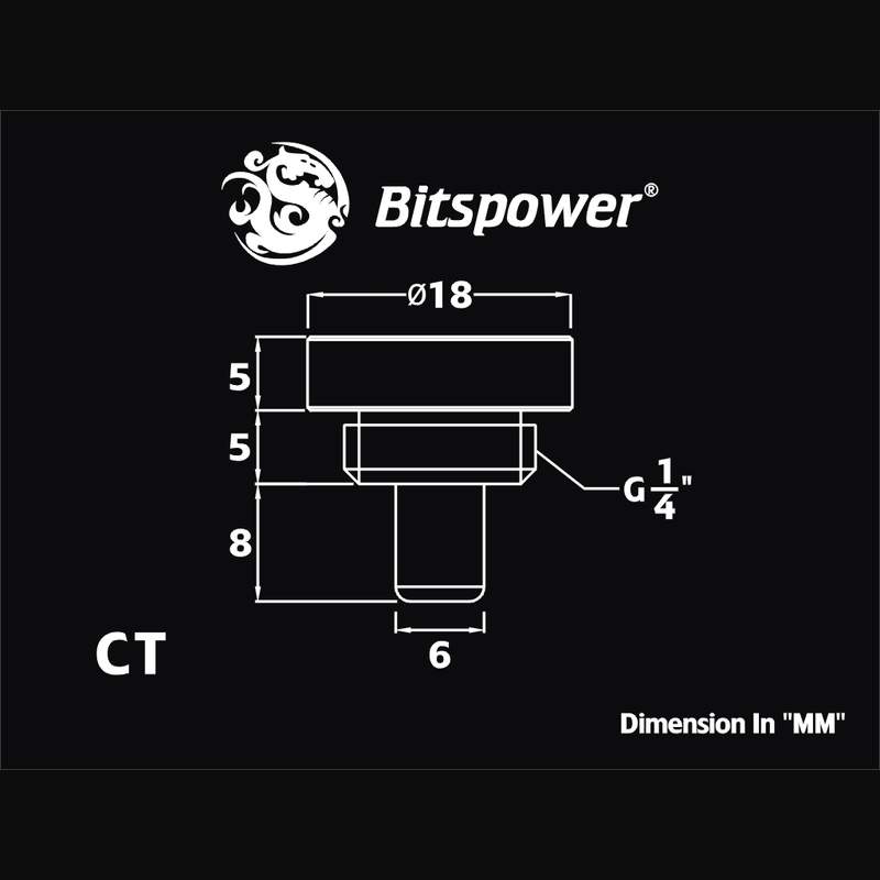 Bitspower Shiny Black G1/4 pulgadas- Sensor Temperatura