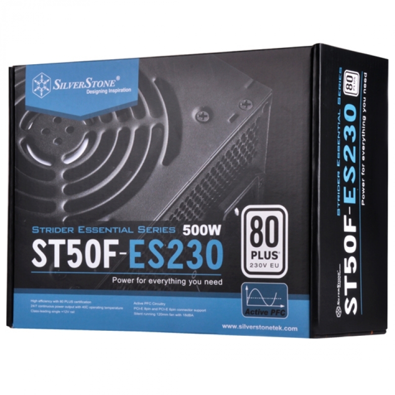 SilverStone Serie Essential ST50F-ES230 v2.0 80 Plus 500W - Fuente/PSU