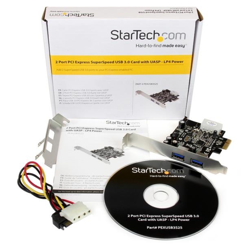 Tarjeta PCI Startech Adaptador PCI Express 2 Puertos USB 3.0 Molex SATA