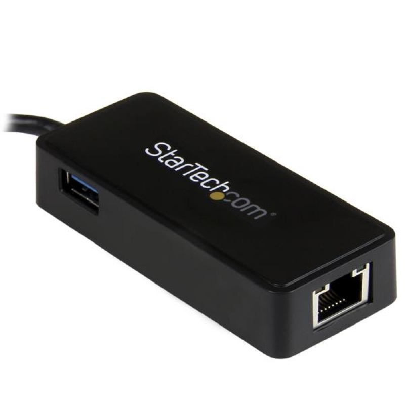 Adaptador de Red Startech Adaptador USB 3.1 Type-C a Ethernet + Puerto USB Negro