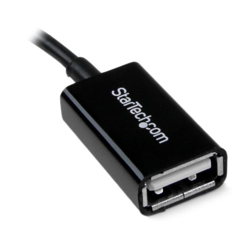 Startech Cable Adaptador 12cm Micro USB Macho a USB A Hembra OTG Para Tablets Smartphones - Negro -