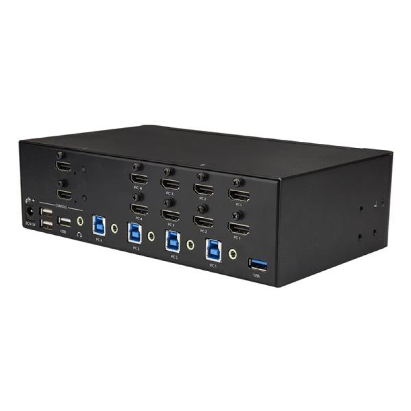 Startech Conmutador KVM 4 Puertos HDMI - 4K - Conmutador
