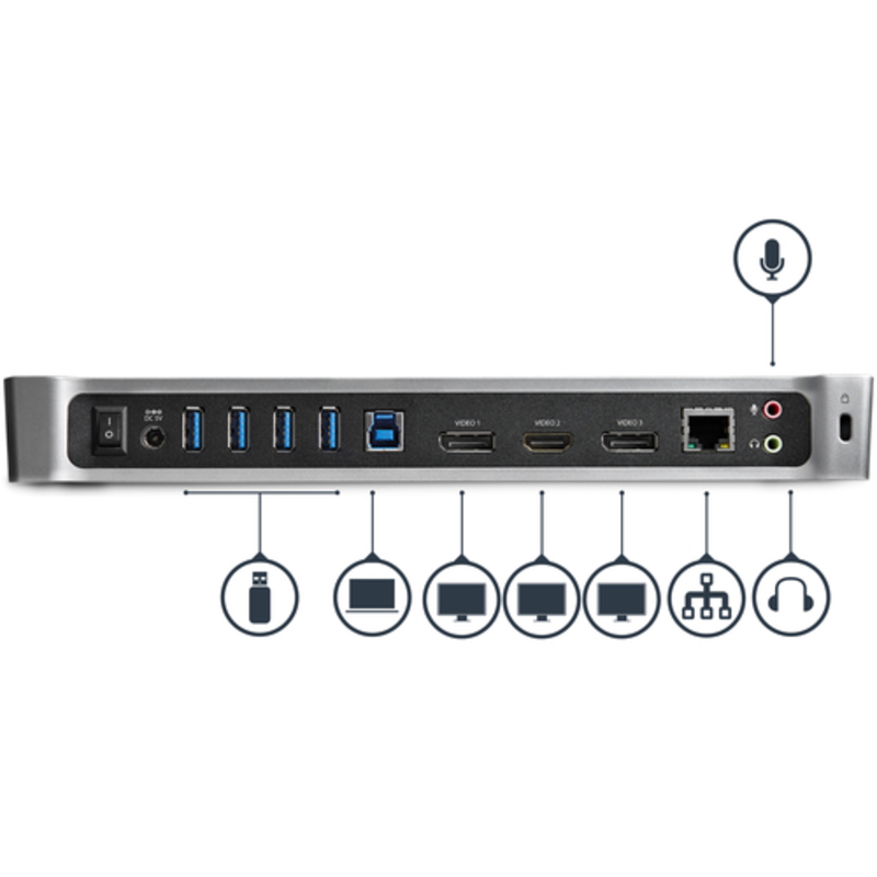 StarTech Dock USB 3.0 Tres Monitores / HDMI / DisplayPort - Docking Station
