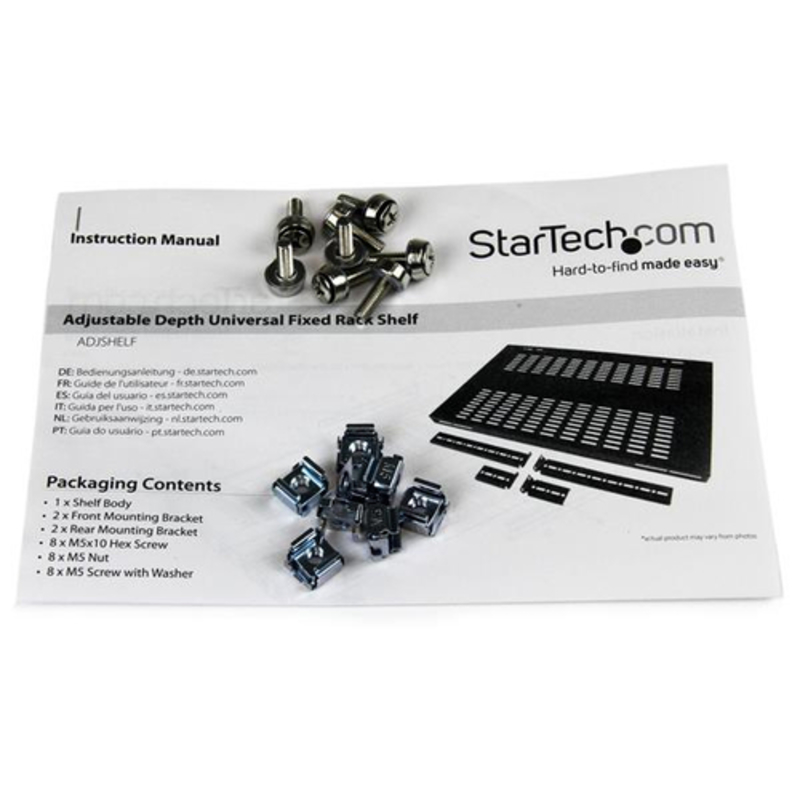 StarTech Estante Bandeja Con Profundidad Ajustable Para Armario Rack de Servidores - Estante