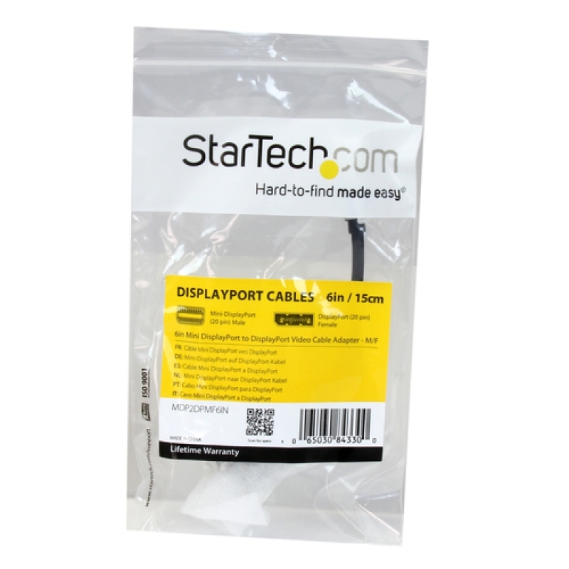 Startech Mini DisplayPort Macho a DisplayPort Hembra 0.2m - Adaptador