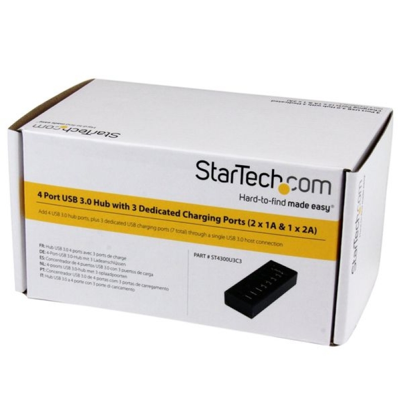 StarTech ST4300U3C3 USB 3.0 4 Puertos Con 3 Puertos de Carga - Hub