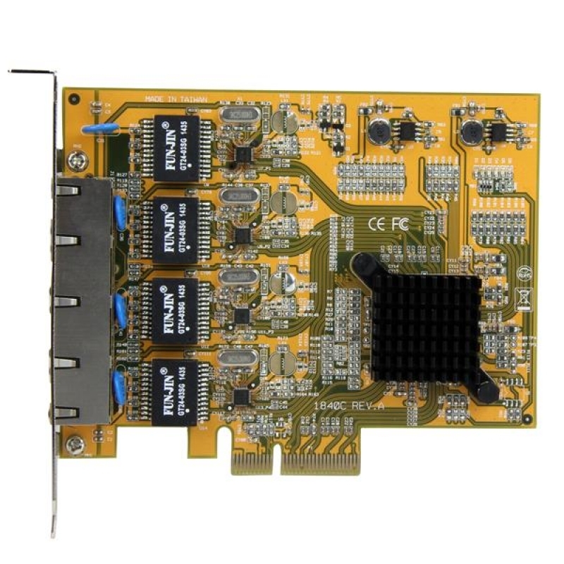 Adaptador de Red Startech Tarjeta de Red PCI Express Ethernet Gigabit con 4 Puertos RJ45