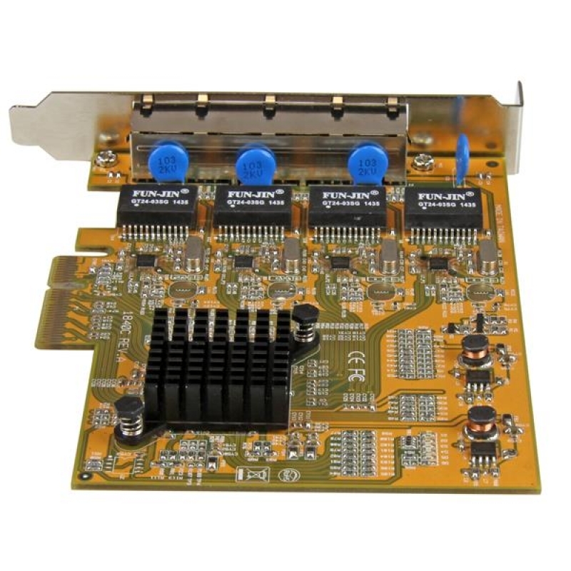 Adaptador de Red Startech Tarjeta de Red PCI Express Ethernet Gigabit con 4 Puertos RJ45