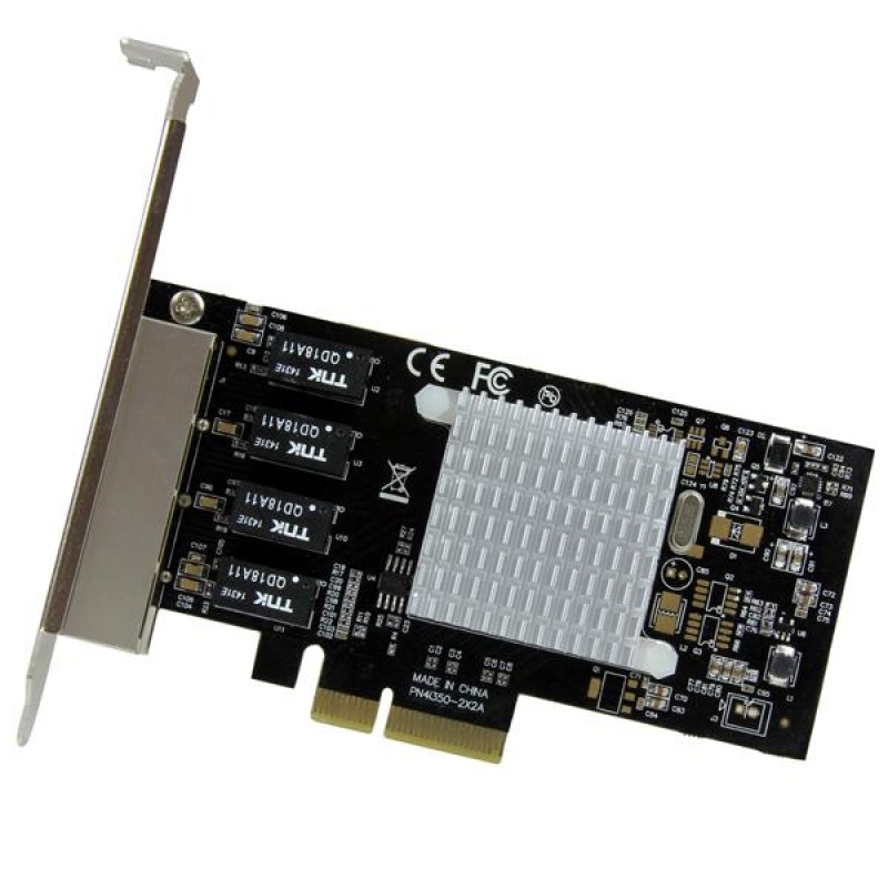 Adaptador de Red Startech Tarjeta de Red PCI Express x4 Ethernet Gigabit con 4 Puertos RJ45