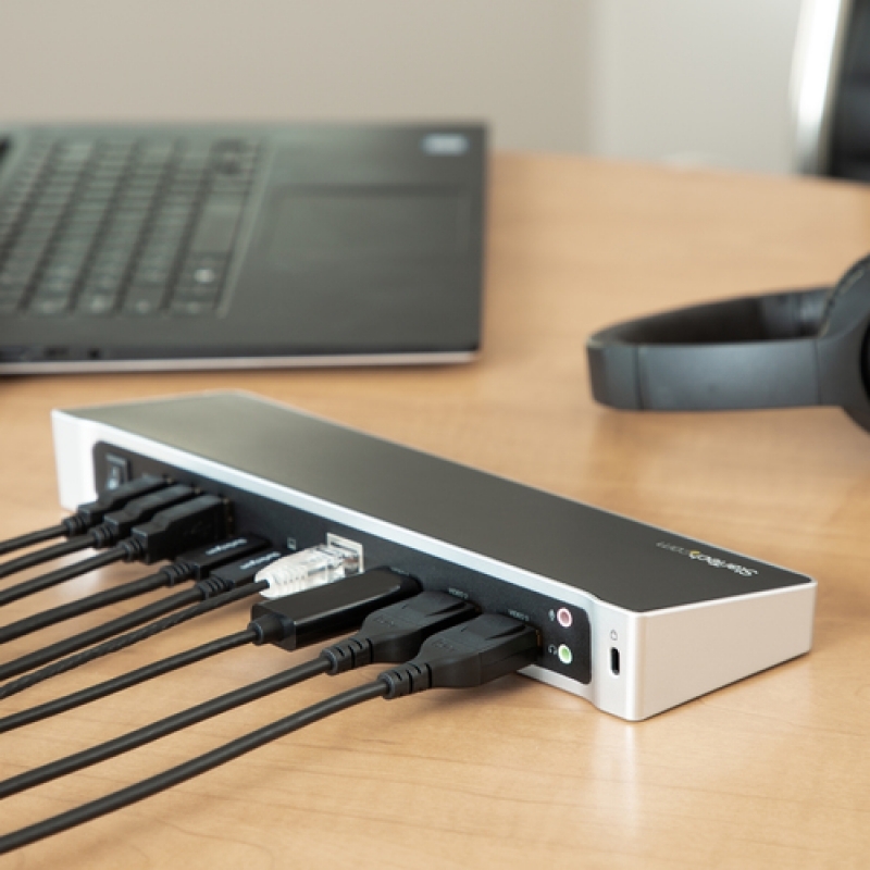 Startech USB-C Para Tres Monitores 4K Con 5x Puertos USB 3.0 - Dock Station