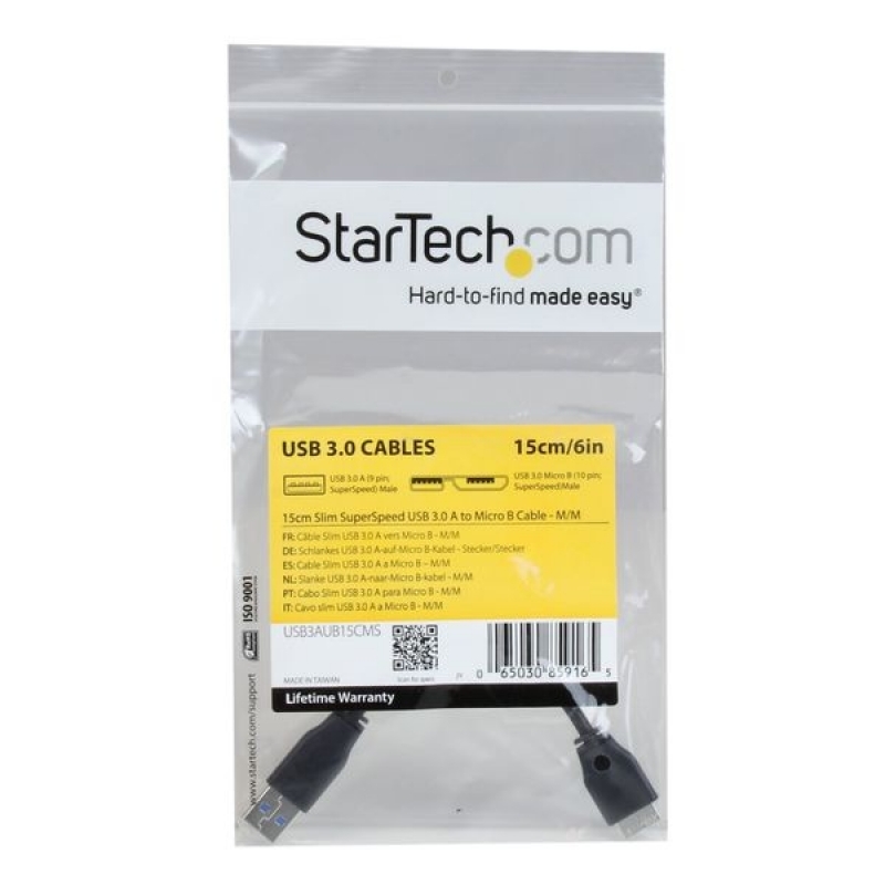 StarTech USB3AUB15CMS USB 3.0 A Macho/Micro B Macho 15 cm - Cable USB