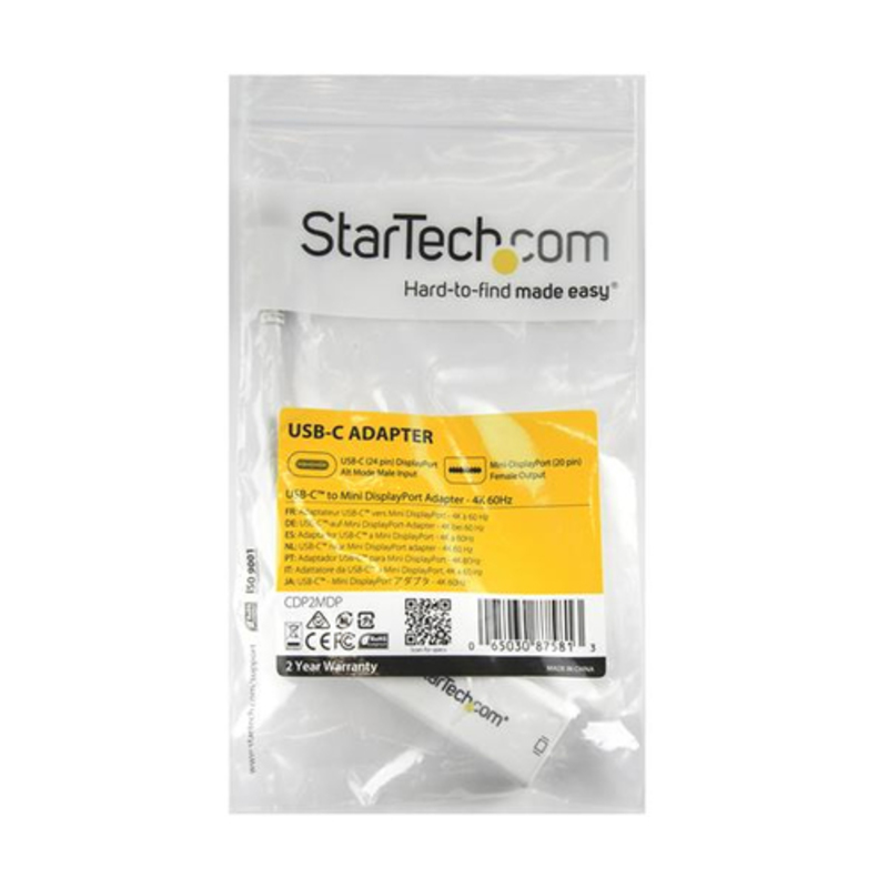 StarTech.com Adaptador USBC a Mini DisplayPort - 4K 60Hz Blanco - Adaptador