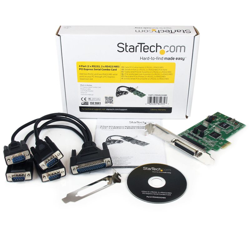 StarTech.com Adaptadora PCI Express PCIe 4 Puertos Serie - Tarjeta Adaptadora