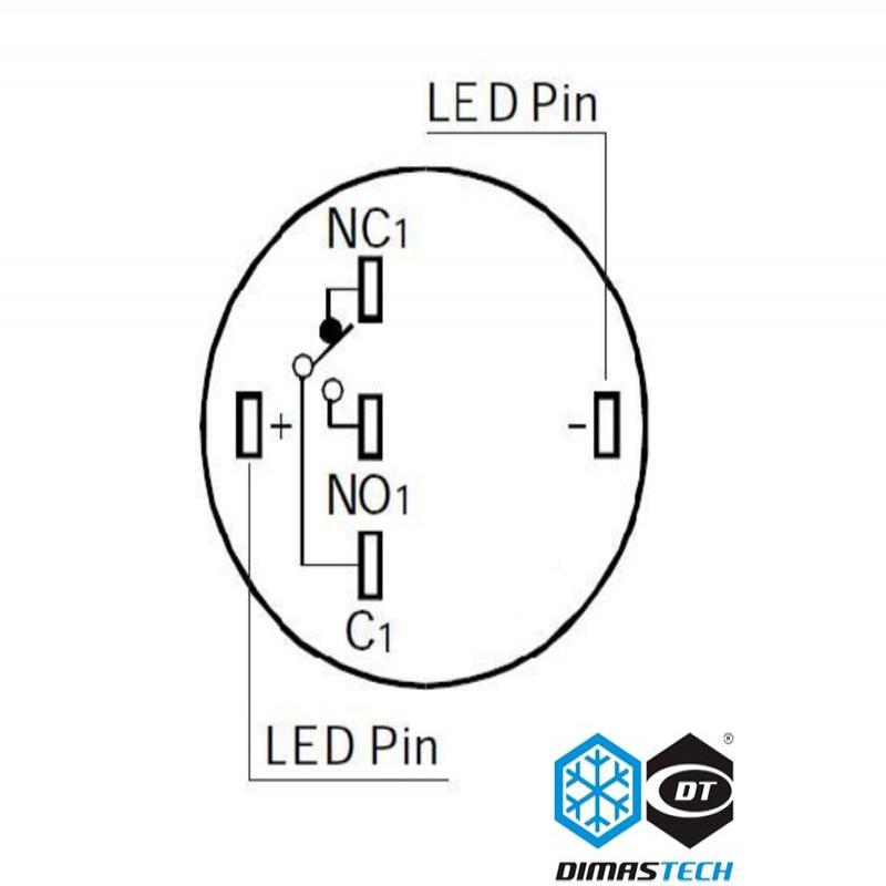 Switch DimasTech 19mm - LED Verde