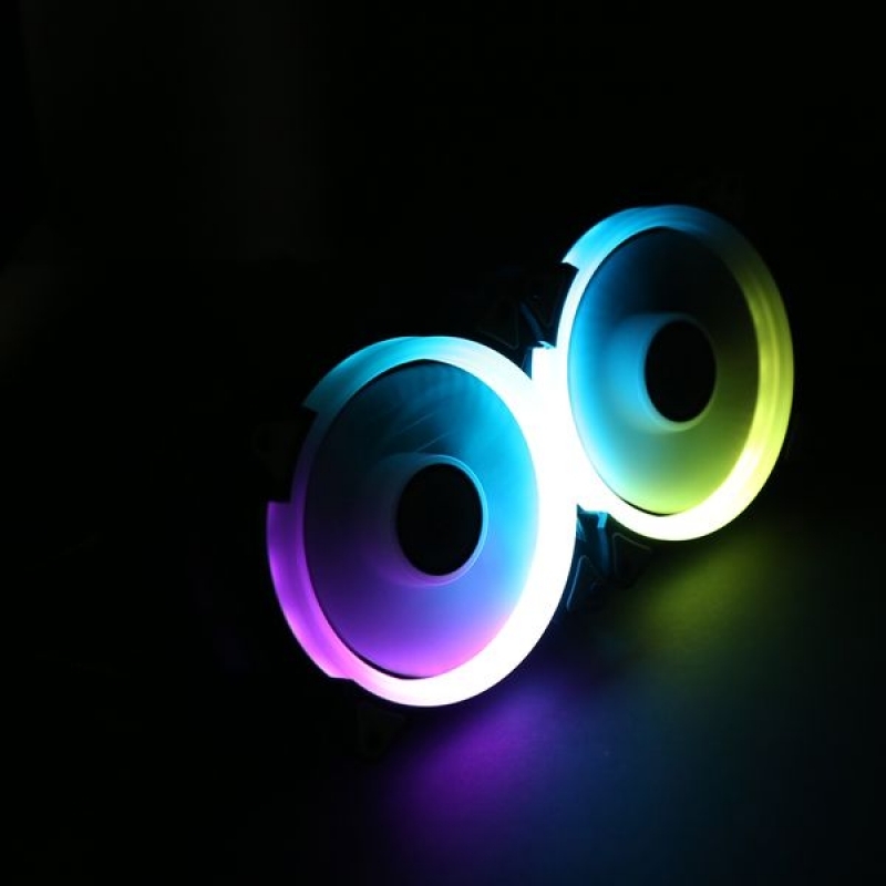 Talius Siroko Twin Pack Doble Aro RGB + Tira LED + Control Remote - Ventilador 12 cm