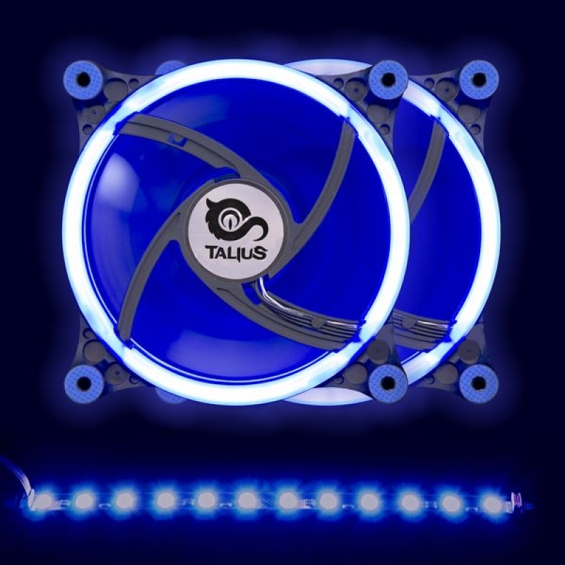 Talius Siroko Twin Pack Doble Aro RGB + Tira LED + Control Remote - Ventilador 12 cm