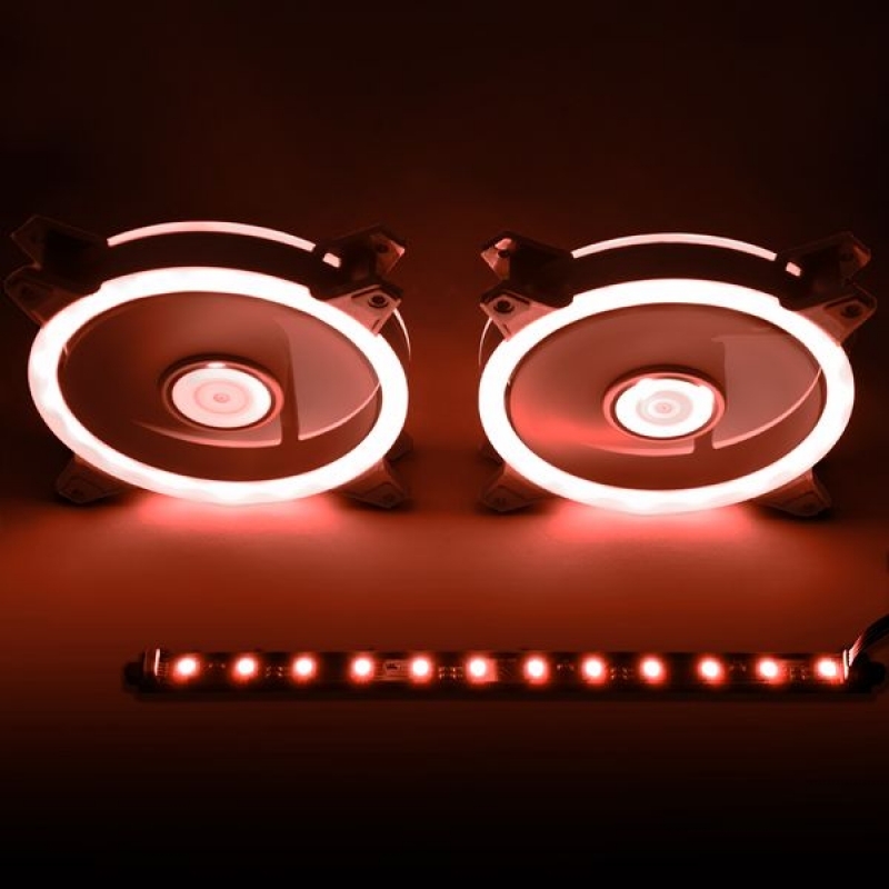 Talius Siroko Twin Pack Doble Aro RGB + Tira LED + Control Remote - Ventilador 12 cm