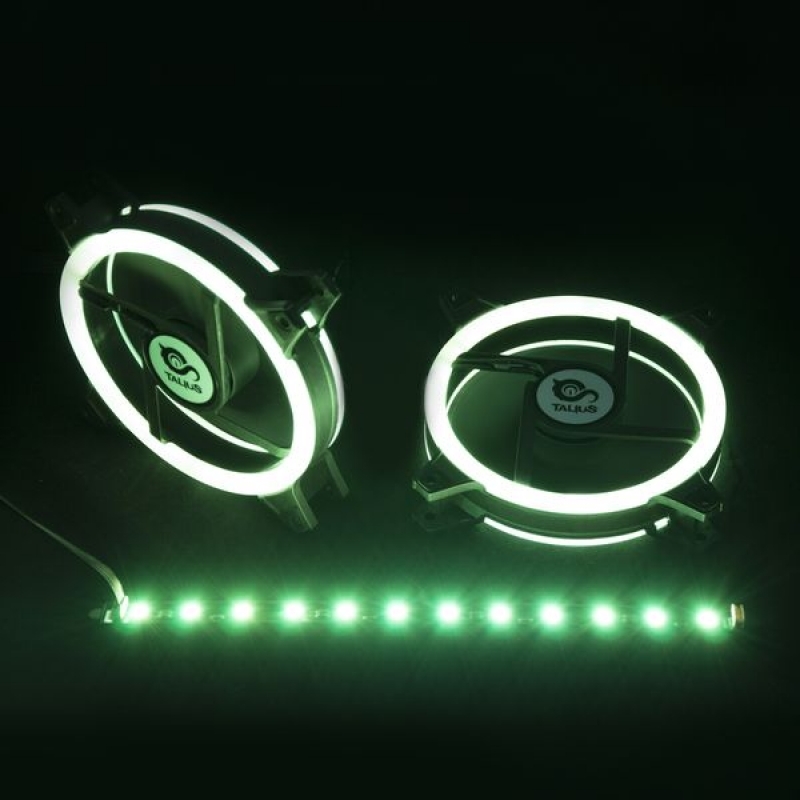 Talius Siroko Twin Pack Doble Aro RGB + Tira LED + Control Remote - Ventilador 12 cm