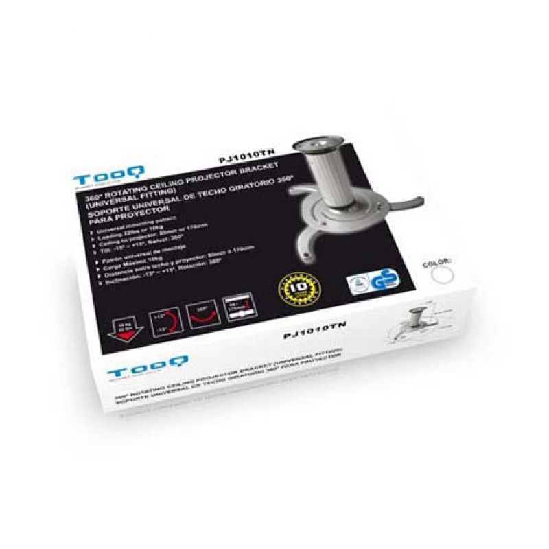 Tooq PJ1010TN-S Giratorio/Inclinable Universal Plata - Soporte Proyector