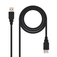 Nanocable USB 2.0 1.8m Negro - Alargador USB