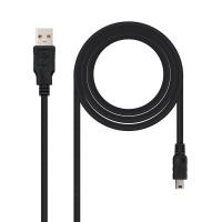 Nano Cable USB 2.0 Tipo A/M-Mini B/M Negro 1m - Cable USB