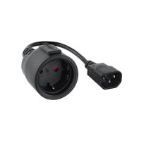 Nano Cable Adaptador C14M a CEE7H 0.25M Negro